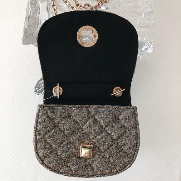 GOLD GLITTER  SHOULDER EVENING PURSE - Picture 4 of 15